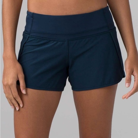 Lululemon Run Times Short (4-way Stretch 4") Blue (Jaded) Size 8 - Picture 2 of 6